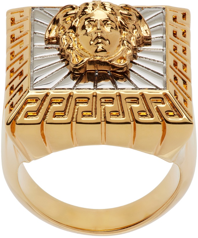 Photo: Versace Gold & Silver Medusa Square Ring