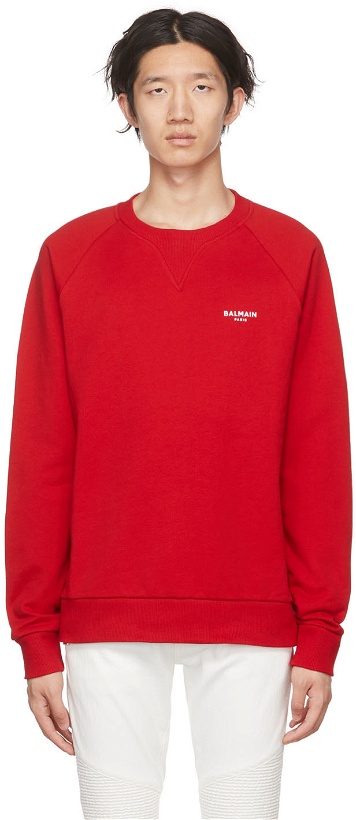 Photo: Balmain Red Cotton Sweatshirt