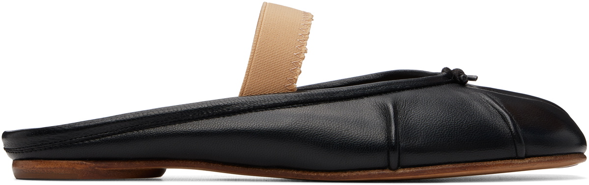 Maison Margiela Black Tabi Elastic Band Mule Flats