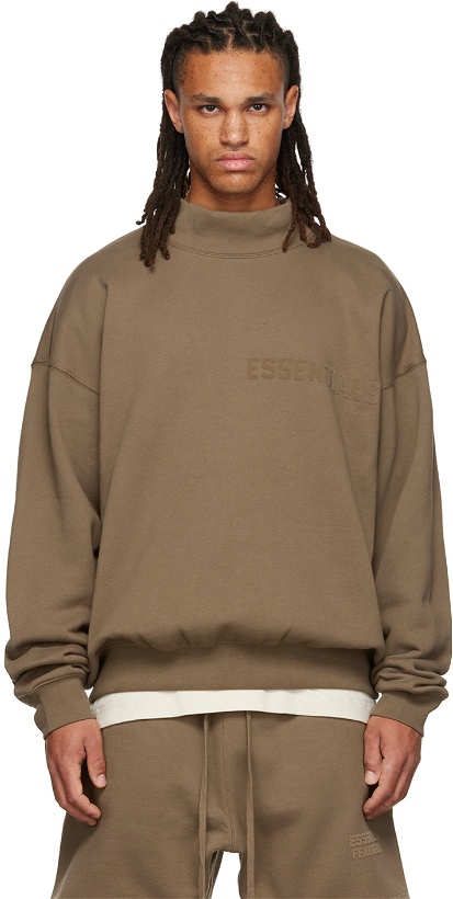 Photo: Essentials Brown Mock Neck Sweatshirt