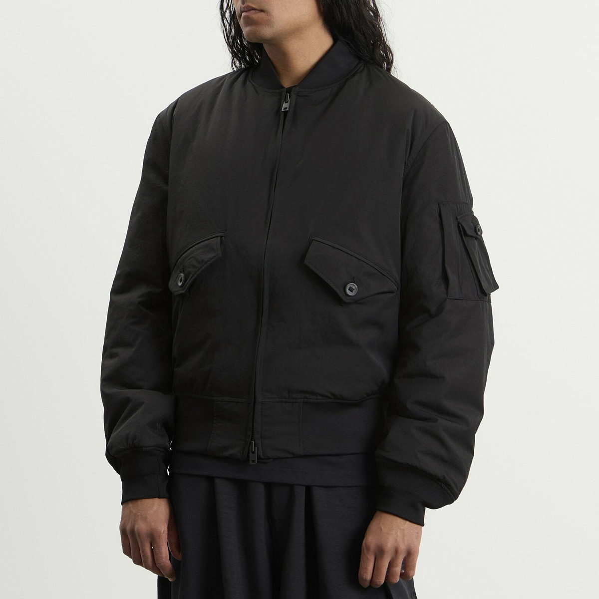 Y-3 Men's Nylon Bomber Jacket in Black