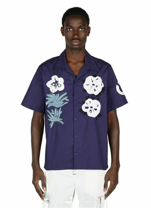 Photo: NOMA t.d. - Flower & Cactus Embroidered Shirt in Dark Blue