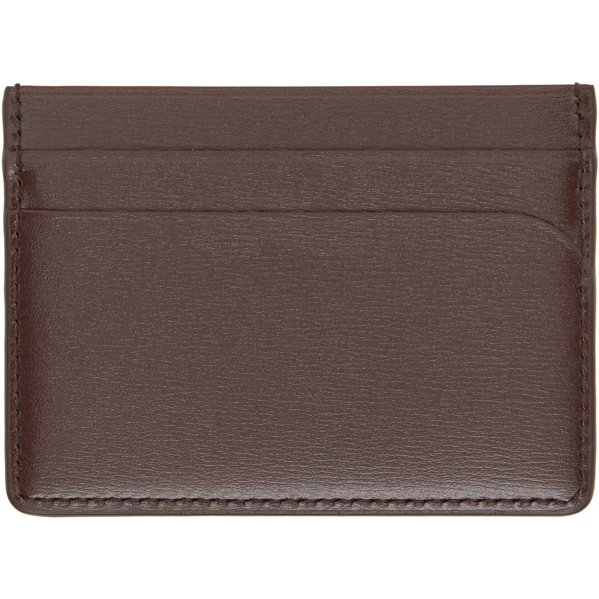 Jil Sander Brown Curve Card Holder