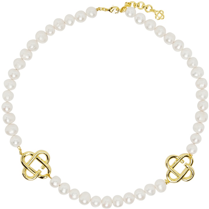 Photo: Casablanca White & Gold Chunky Pearl Necklace