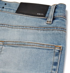 AMIRI - Thrasher Skinny-Fit Distressed Printed Stretch-Denim Jeans - Men - Light denim