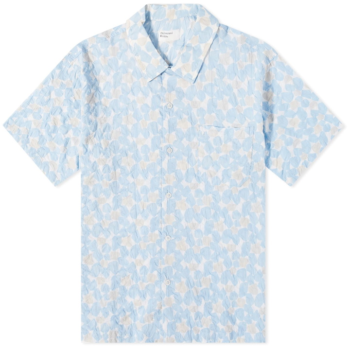 Photo: Universal Works Men's Takihyo Print Road Shirt in Blue