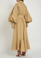 Zimmermann Rebellion Cotton-poplin Midi Wrap Shirt Dress Olive