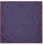 Gucci - Logo-Print Silk-Twill Pocket Square - Blue