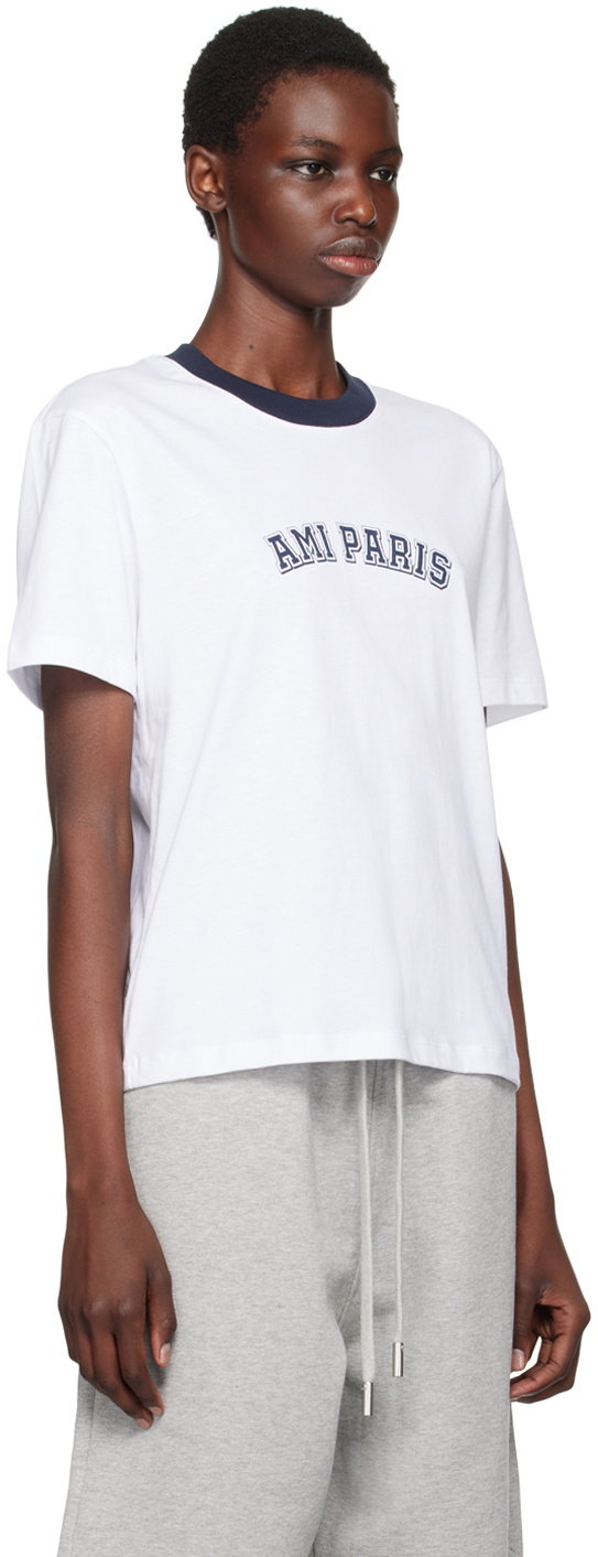 AMI Paris White 'Ami Paris' T-Shirt AMI