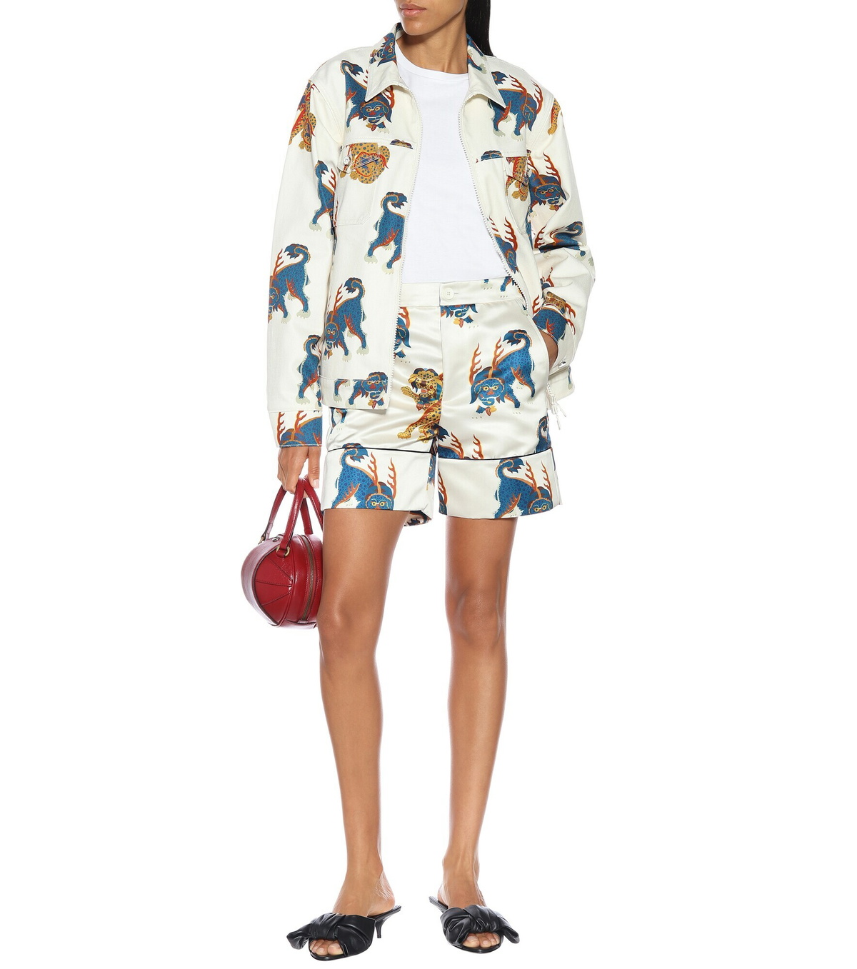 Kirin - High-rise wide-leg satin shorts