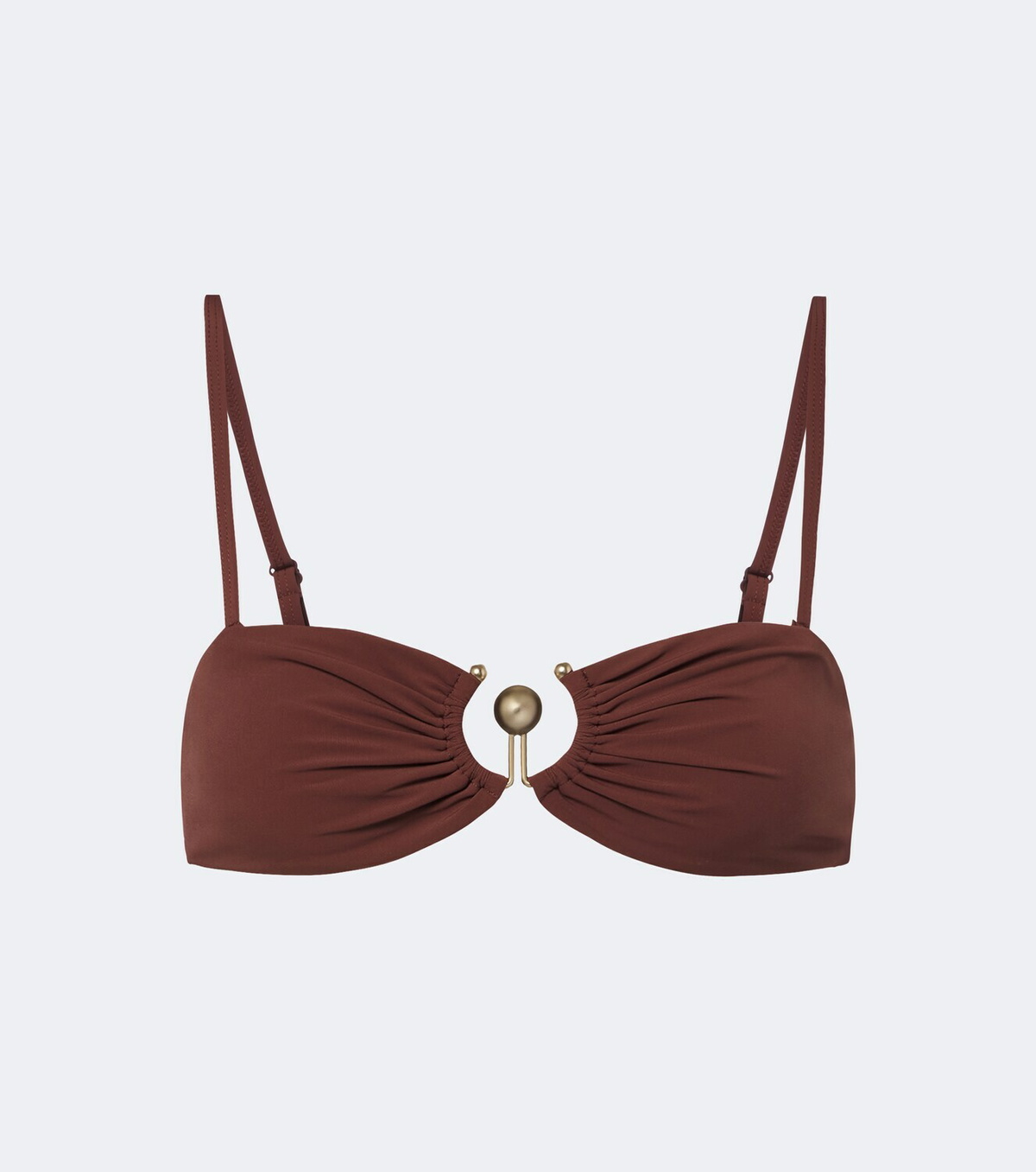 Christopher Esber Embellished ruched bikini top
