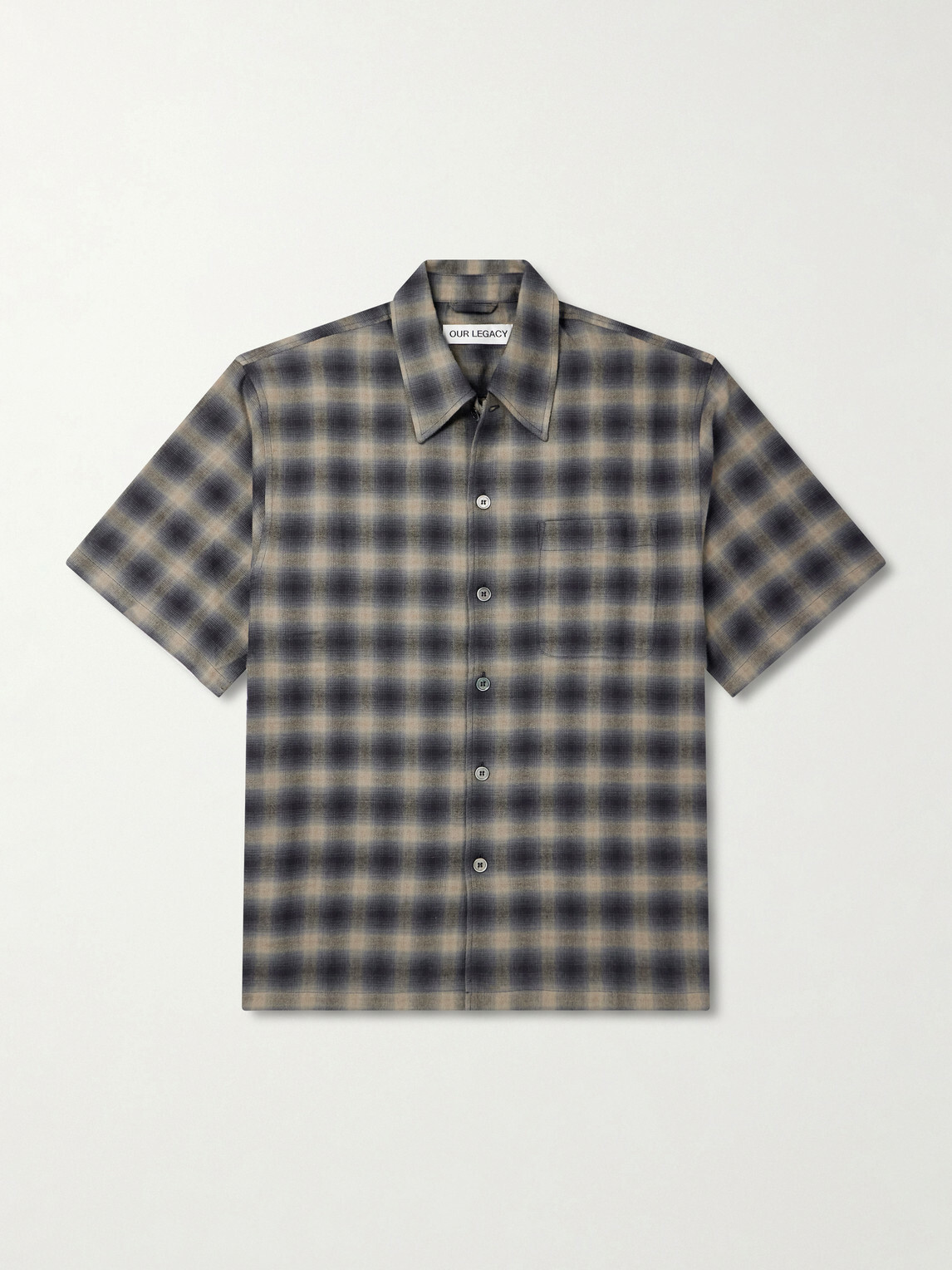 Our Legacy - Checked Cotton and Wool-Blend Shirt - Black
