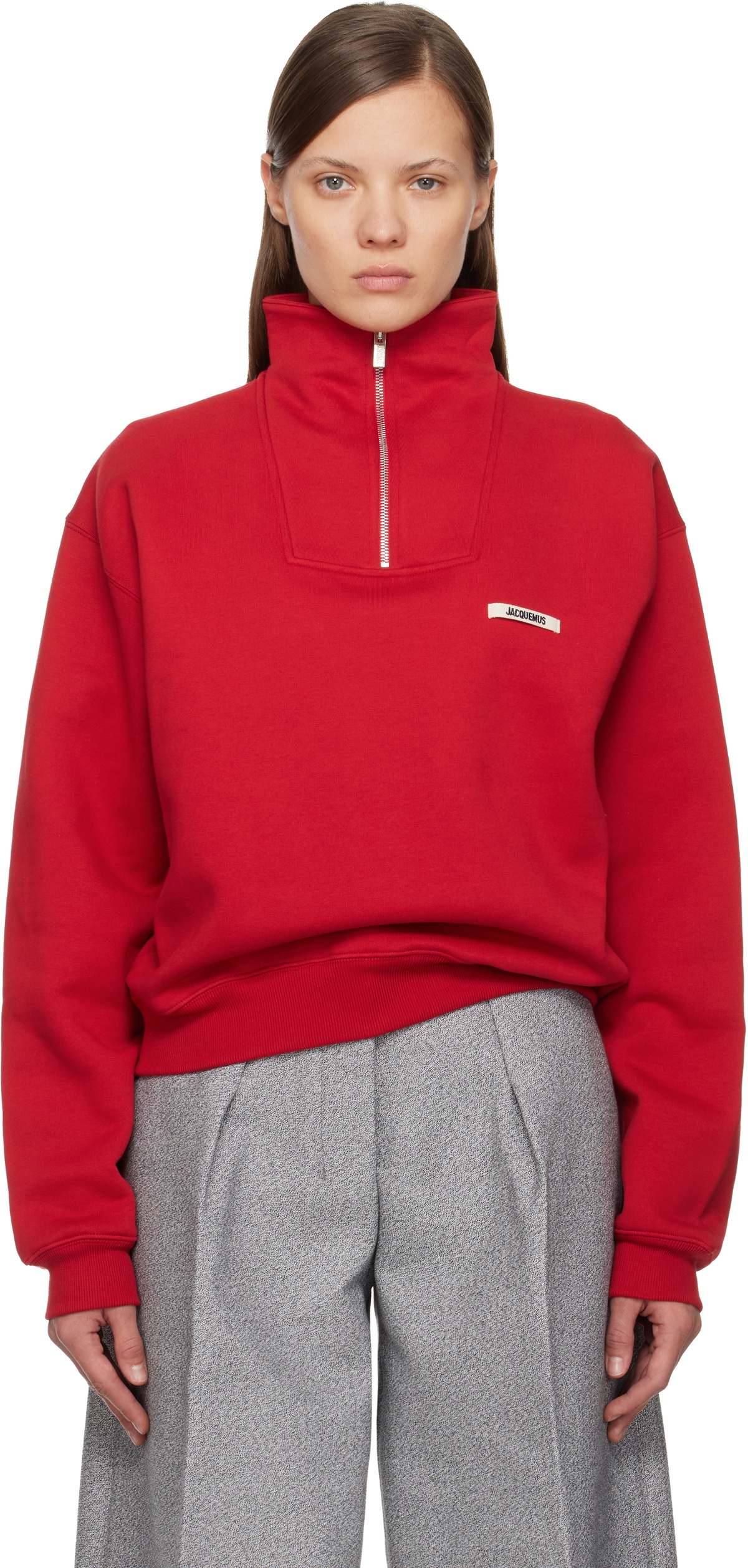 JACQUEMUS Red 'Le Camionneur Gros Grain' Sweatshirt
