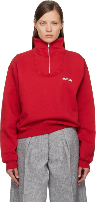 Photo: JACQUEMUS Red 'Le Camionneur Gros Grain' Sweatshirt