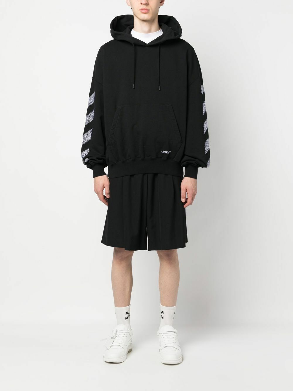 OFF-WHITE◆Princess Diagonals Hoodie/XS/コットン/ブラック/OWBB016S18003120 Off White C/o Virgil Abloh Women's Black Diag Princess