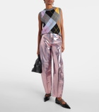 Ganni Metallic barrel-leg jeans