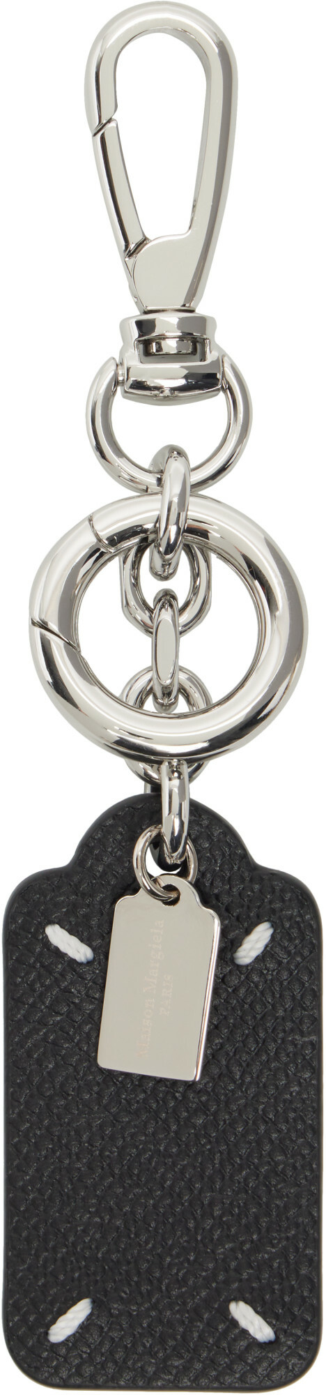 Maison Margiela Black Double Tag Keychain