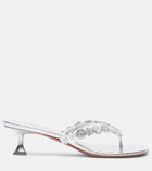 Amina Muaddi Janis embellished leather thong sandals
