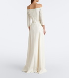 Safiyaa Bridal Amadora off-shoulder crêpe gown
