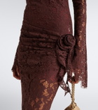 De La Vali Bodita draped cotton-blend lace gown