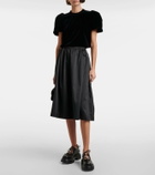 Noir Kei Ninomiya Ruffled velvet T-shirt