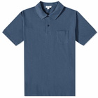 Sunspel Men's Riviera Polo Shirt in Shale Blue