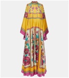 La DoubleJ Printed silk twill maxi dress