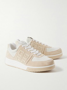 Givenchy - G4 Logo-Embossed Suede Sneakers - Neutrals