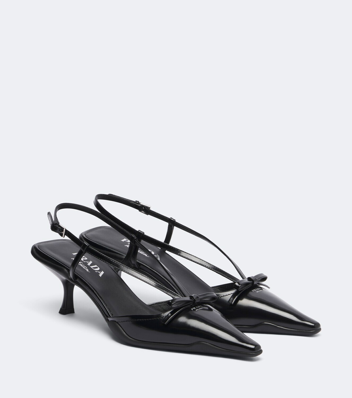 Prada Bow-detail leather slingback pumps