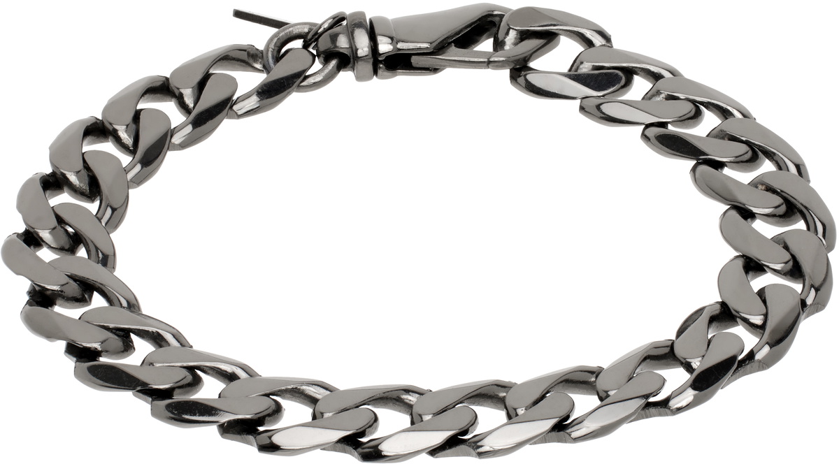 Emanuele Bicocchi Silver Small Skull Braided Bracelet