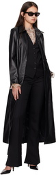Nour Hammour Black Gotham Leather Coat
