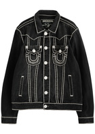True Religion Jimmy Panelled Denim Jacket Black