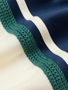 Wales Bonner - Kola Crochet-Trimmed Jersey Track Jacket - Blue