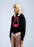 Palm Angels Spray Bear Fitted Crew Sweatshirt