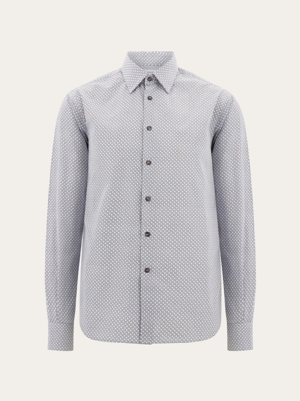 Ferragamo Mens Micro-patterned shirt in White