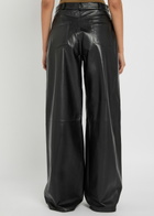 Arma Catania Wide-leg Leather Trousers Black