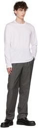 Brioni White Crewneck Long Sleeve T-Shirt