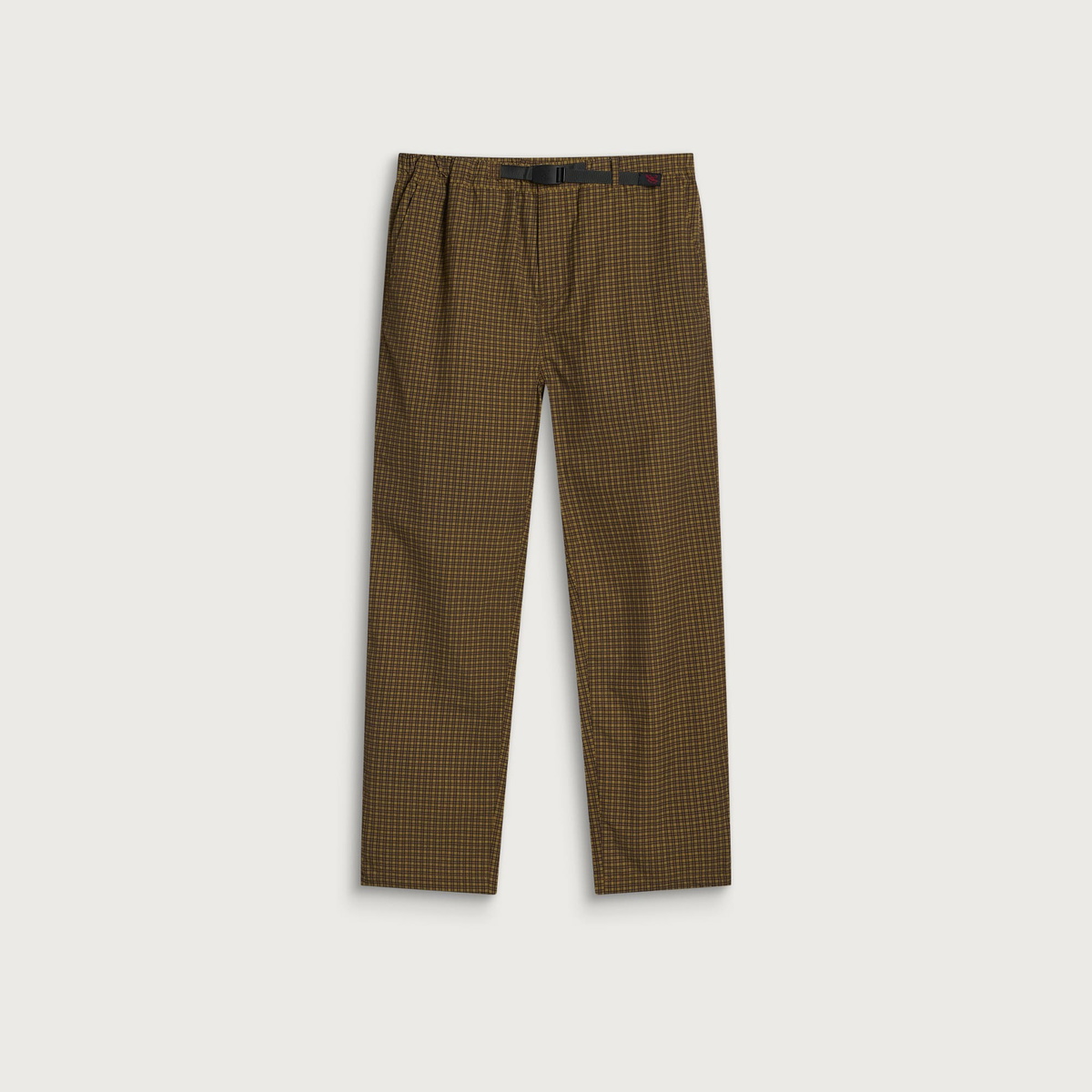 Gramicci Women's Mini Check Nylon Pant in Brown Check
