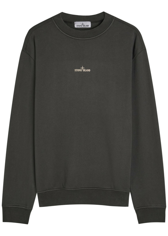 Photo: Stone Island Logo-print Cotton Sweatshirt Grey