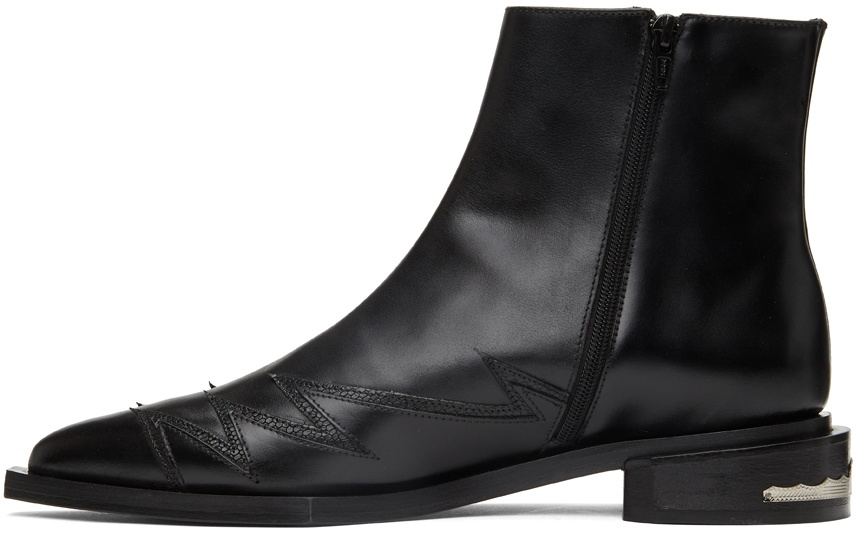 Toga Virilis Black Leather Embellished Boots