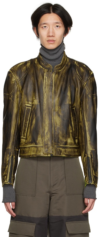 Photo: Acne Studios Yellow Lawondo Moto Leather Jacket