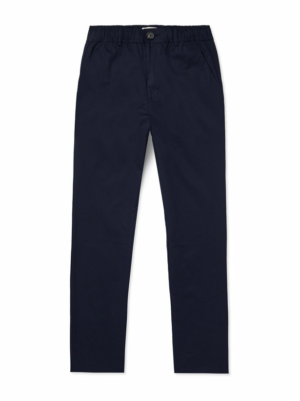 Photo: Oliver Spencer - Ashdown Straight-Leg Cotton-Twill Trousers - Blue