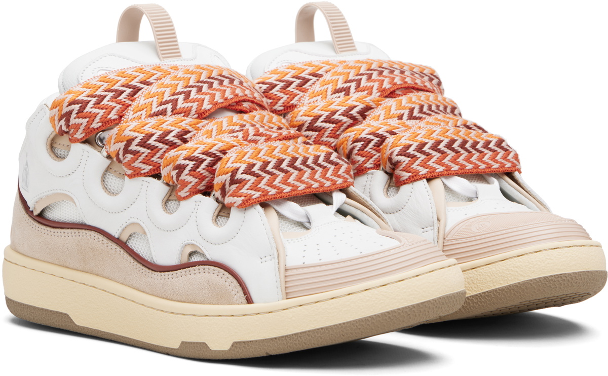 スニーカー LANVIN WHITE LEATHER SNEAKERS Lanvin 'curb' Sneakers In White Leather | italist