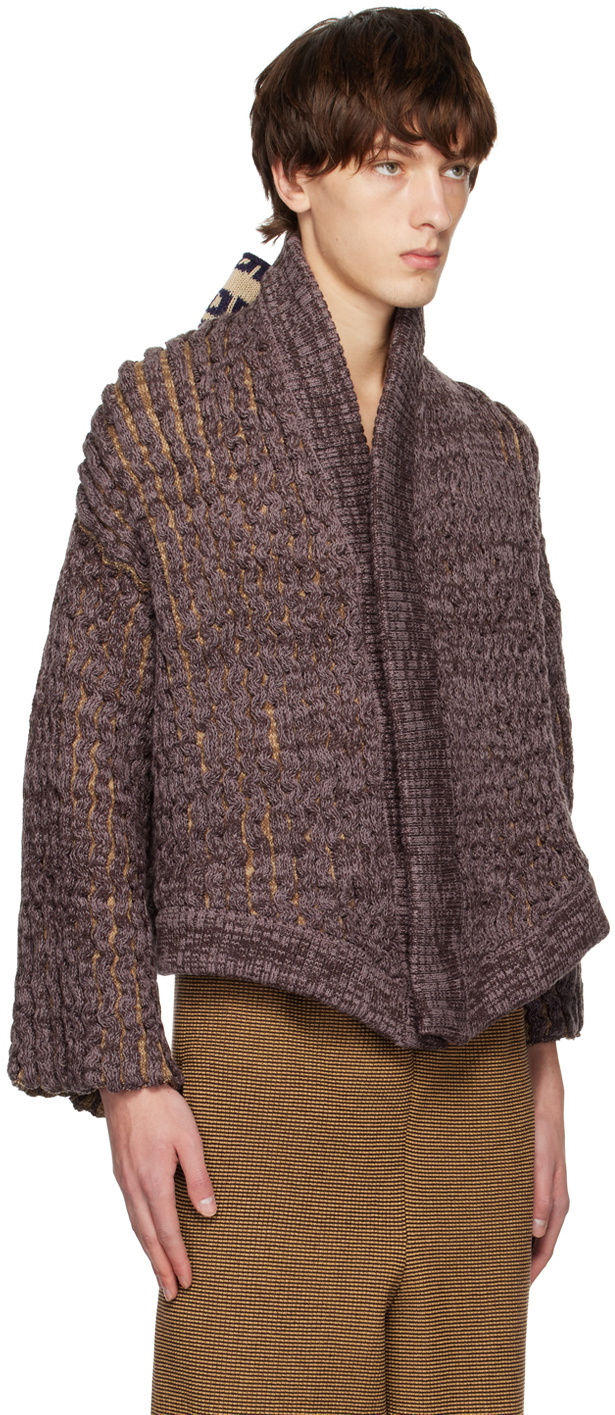 Isa Boulder ニットカーディガン Isa Boulder SSENSE Exclusive Khaki & Purple Survival