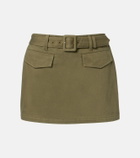 Self-Portrait Belted cotton twill skort