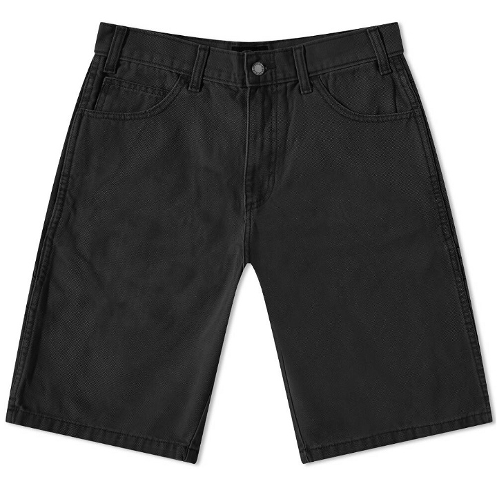 Photo: Dickies Men's Duck Canvas Short in Stone Washed Black