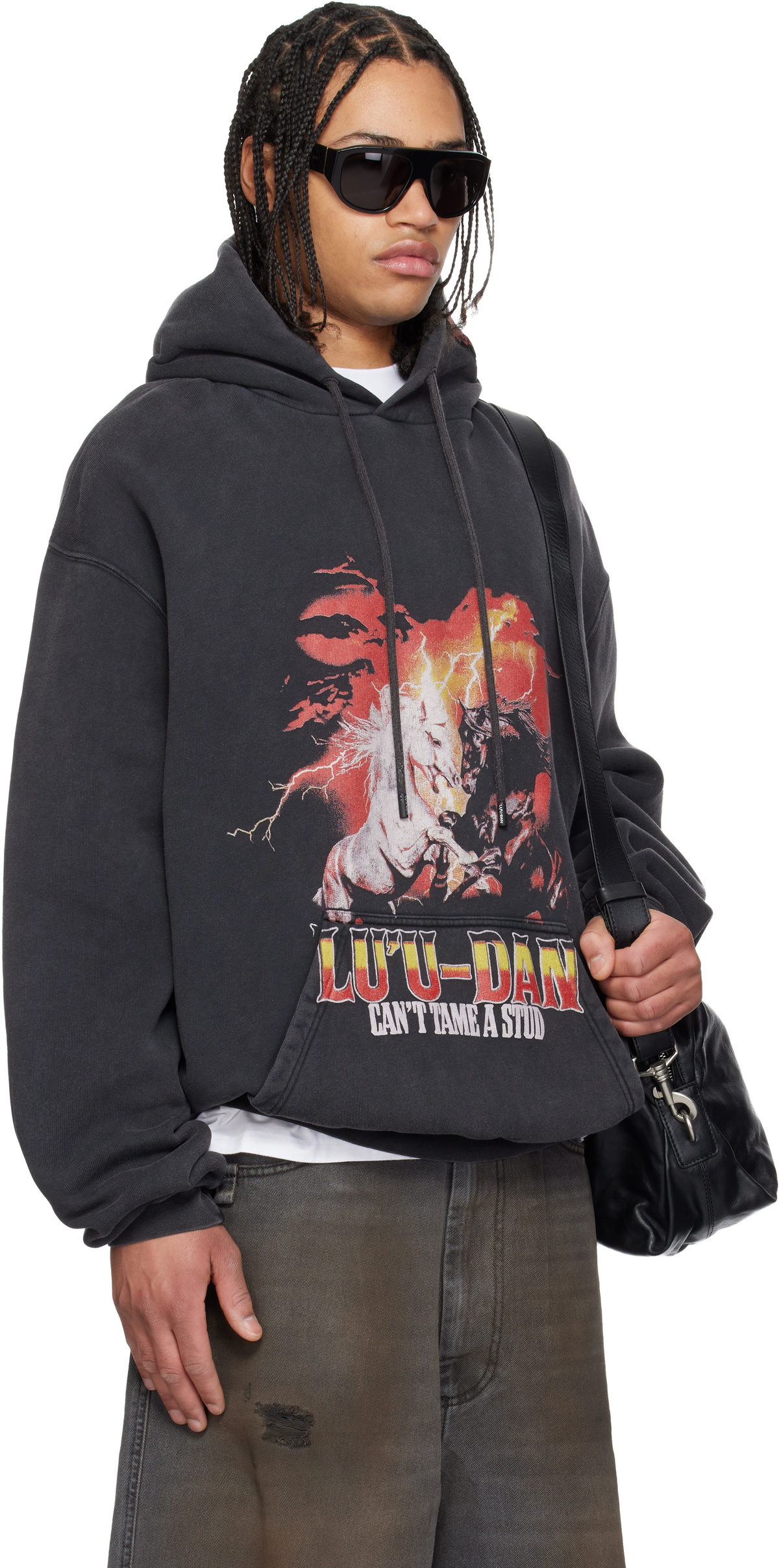 LU'U DAN Gray 'Year of the Horse' Oversized Hoodie