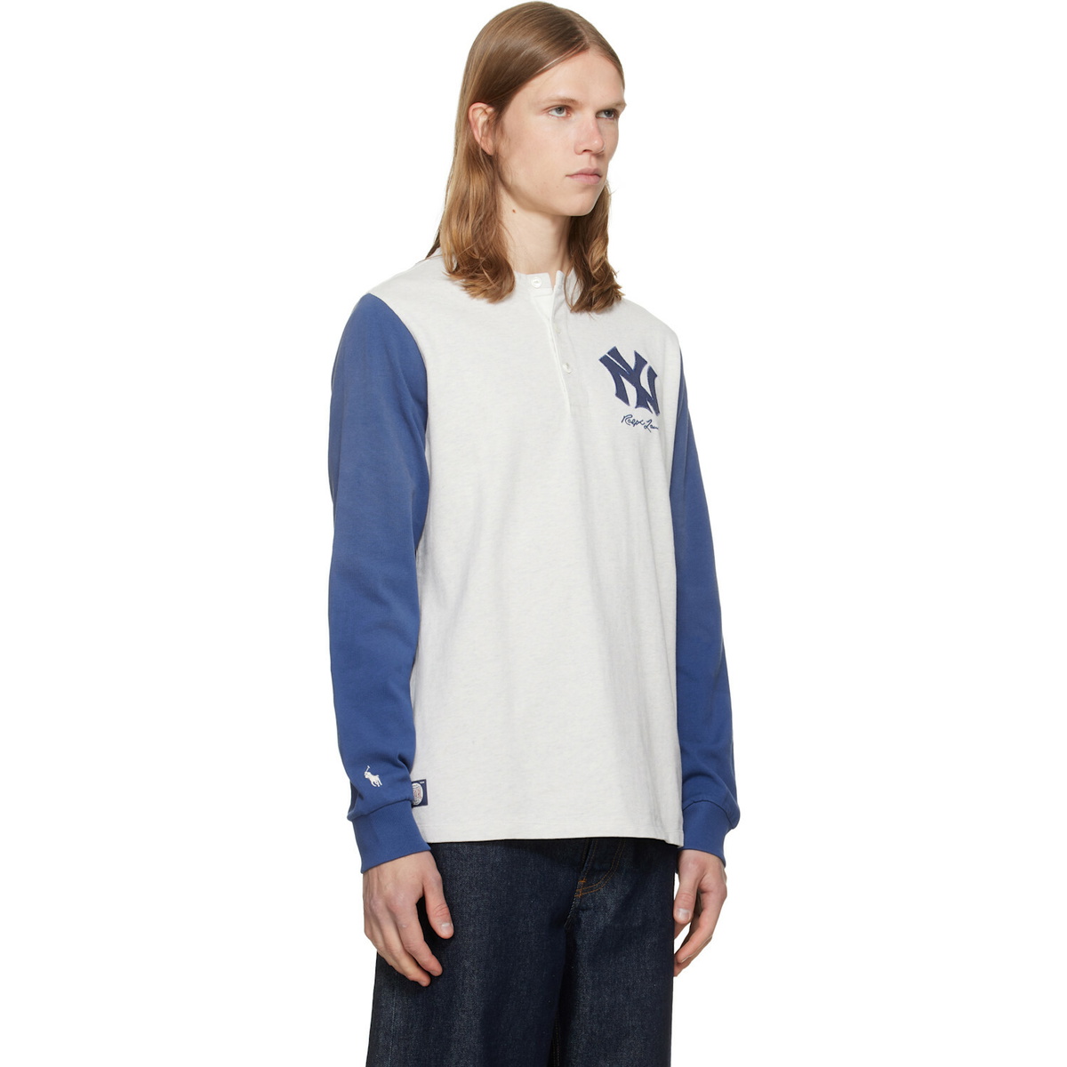 Polo Ralph Lauren Gray & Navy MLB Edition Yankees Henley
