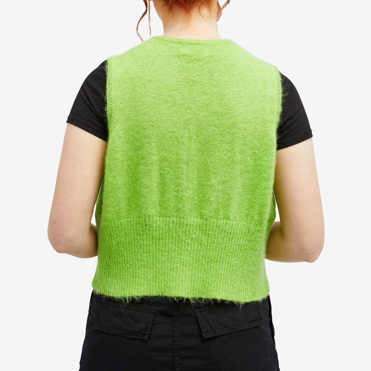 Beams Boy Women's G. Button Vest in Lime.Grn 