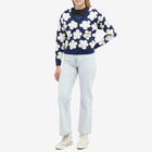 Kenzo Jacquard Flower Small Knitted Jumper in Midnight Blue